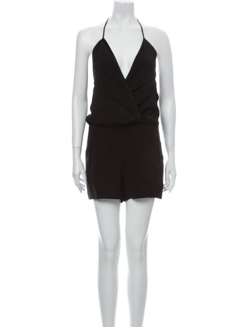 L'Agence V-Neck Romper Black