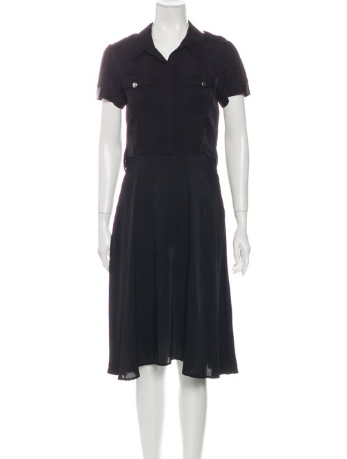 L'Agence Midi Length Dress Black
