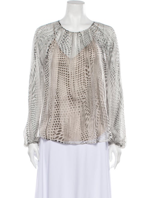 L'Agence Silk Printed Blouse White
