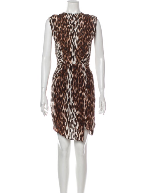 L'Agence Silk Mini Dress Brown