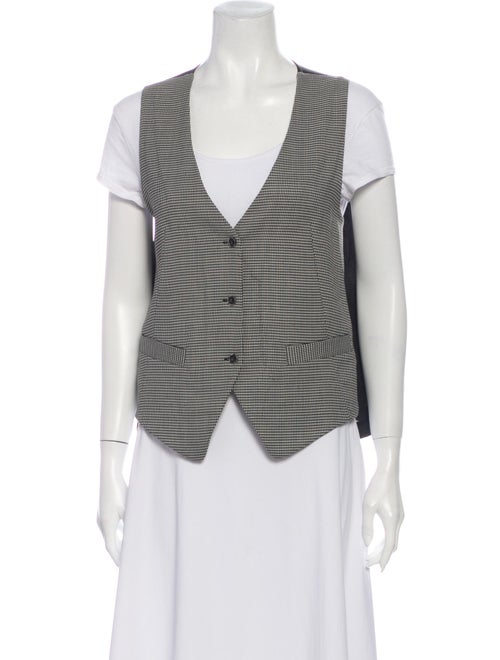 L'Agence Houndstooth Print Vest Black