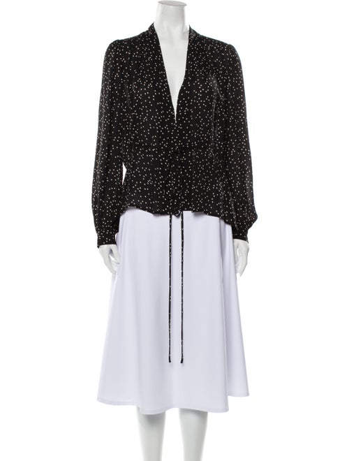 L'Agence Silk Polka Dot Print Blouse w/ Tags Black