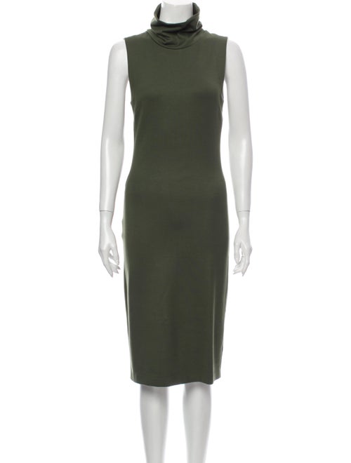 L'Agence Turtleneck Midi Length Dress Green