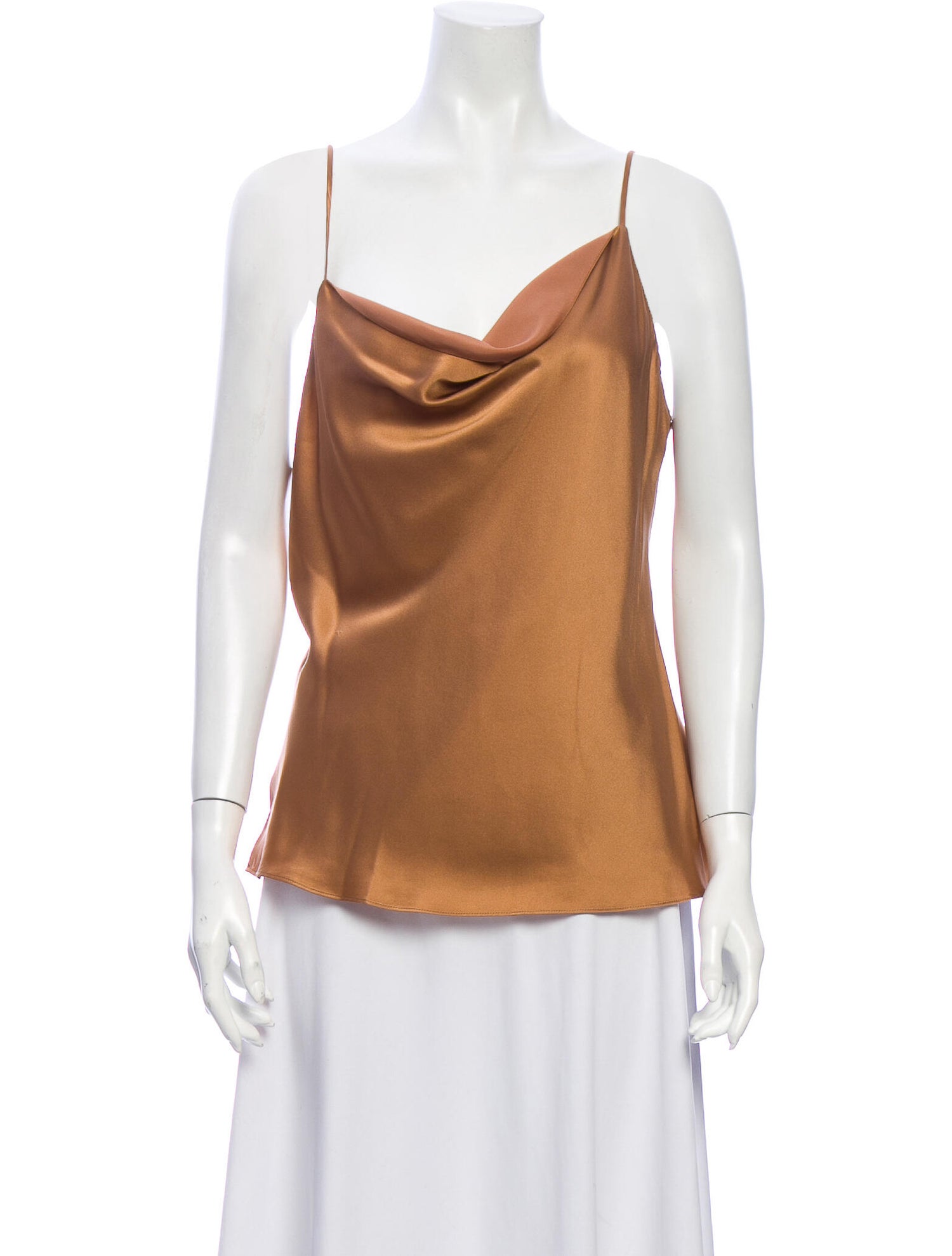 L'Agence Silk Cowl Neck Top Brown Tops, Clothing WL361422 The