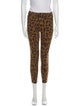 L'Agence Animal Print Straight Leg Pants