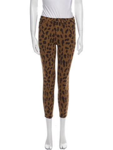 L'Agence Pants Animal Print Straight Leg XS
