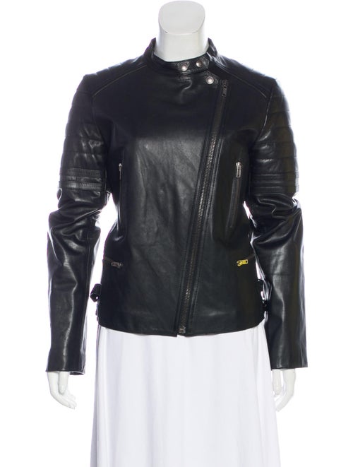 Lucien Pellat-Finet Leather Moto Jacket Black