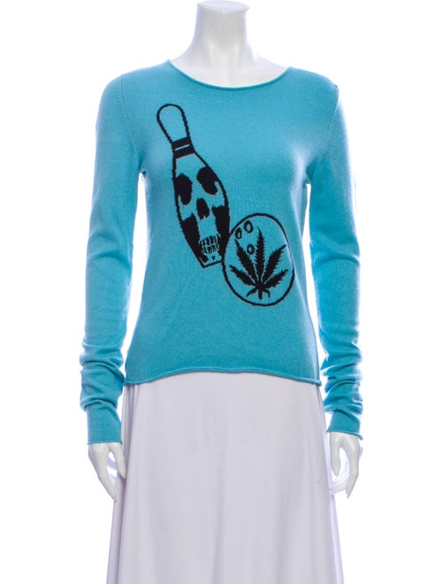 Lucien Pellat-Finet Cashmere Intarsia Sweater Aqua