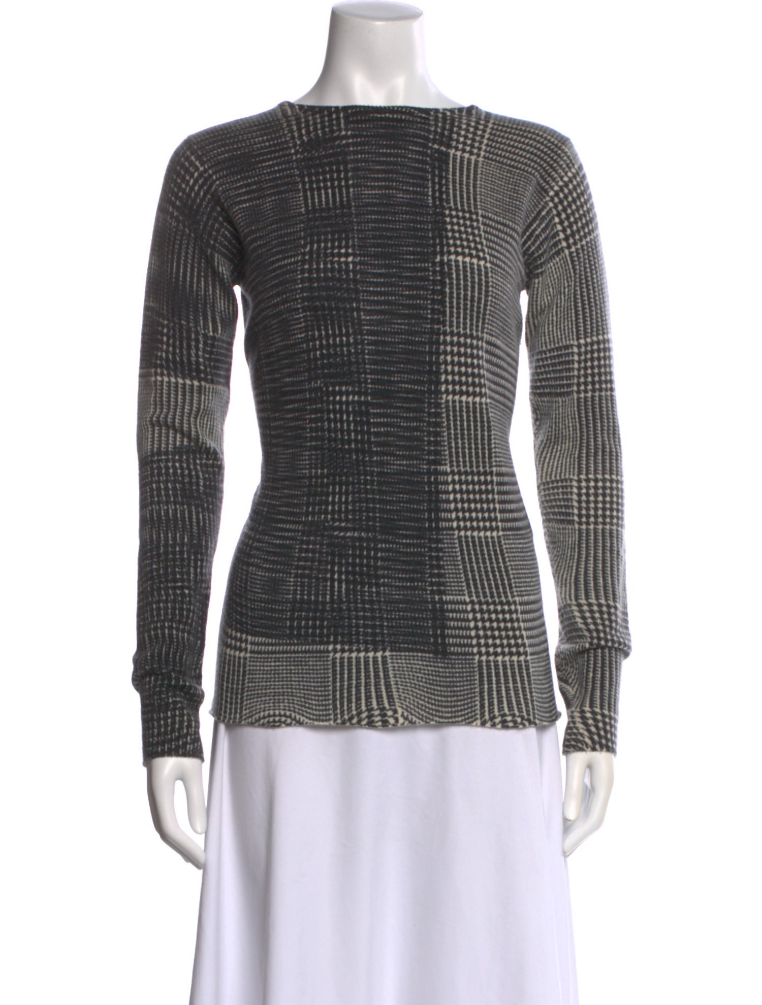 Lucien Pellat-Finet Cashmere Plaid Print Sweater
