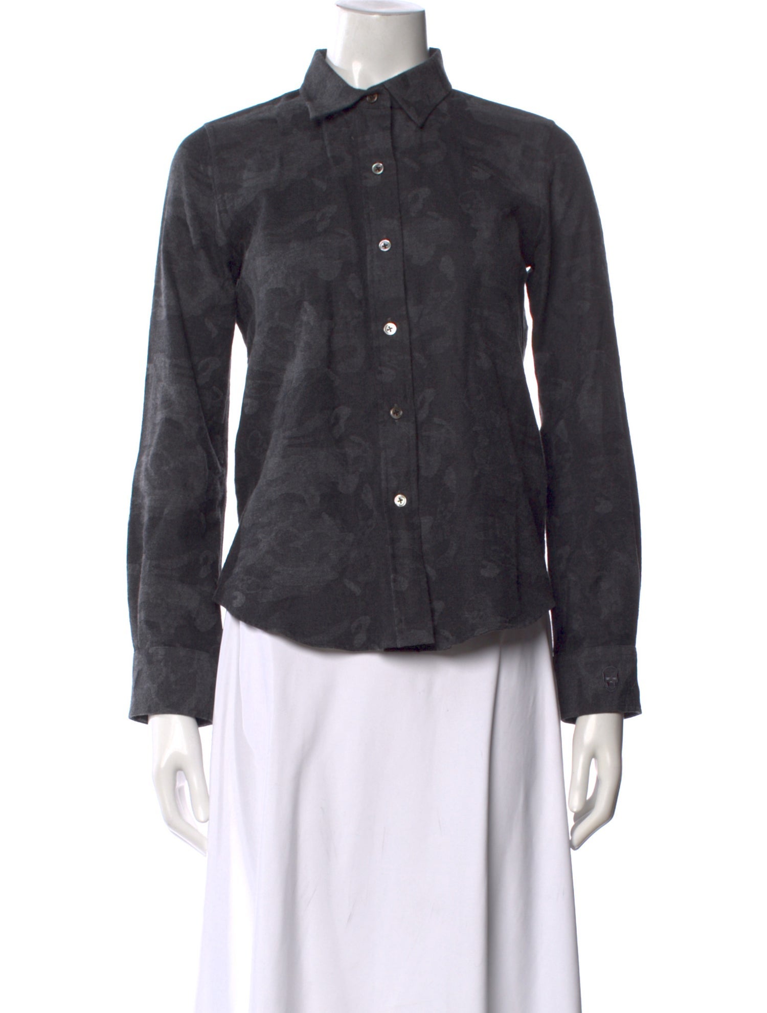 Lucien Pellat-Finet Patterned Long Sleeve Button-Up Top