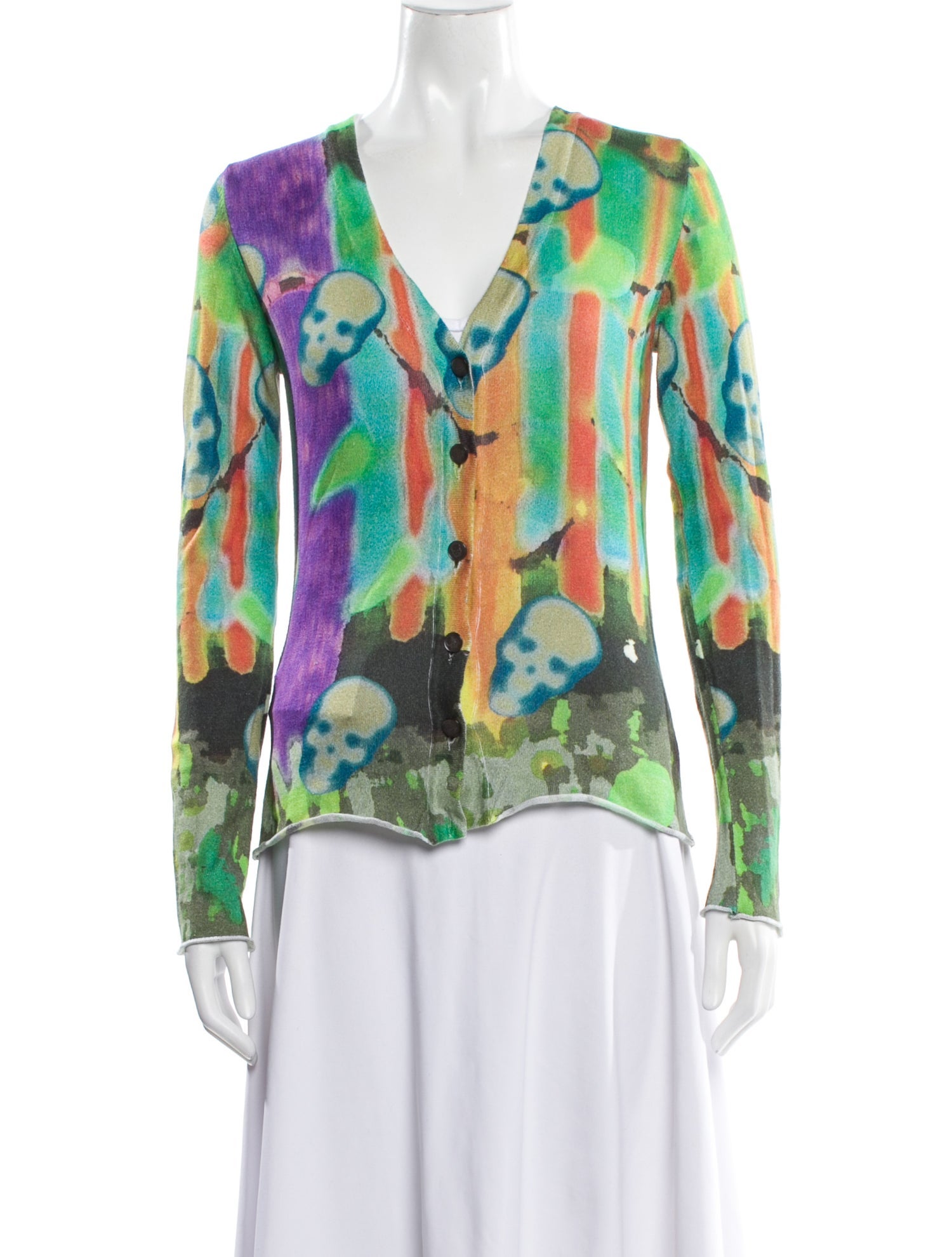 Lucien Pellat-Finet Printed V-Neck Sweater