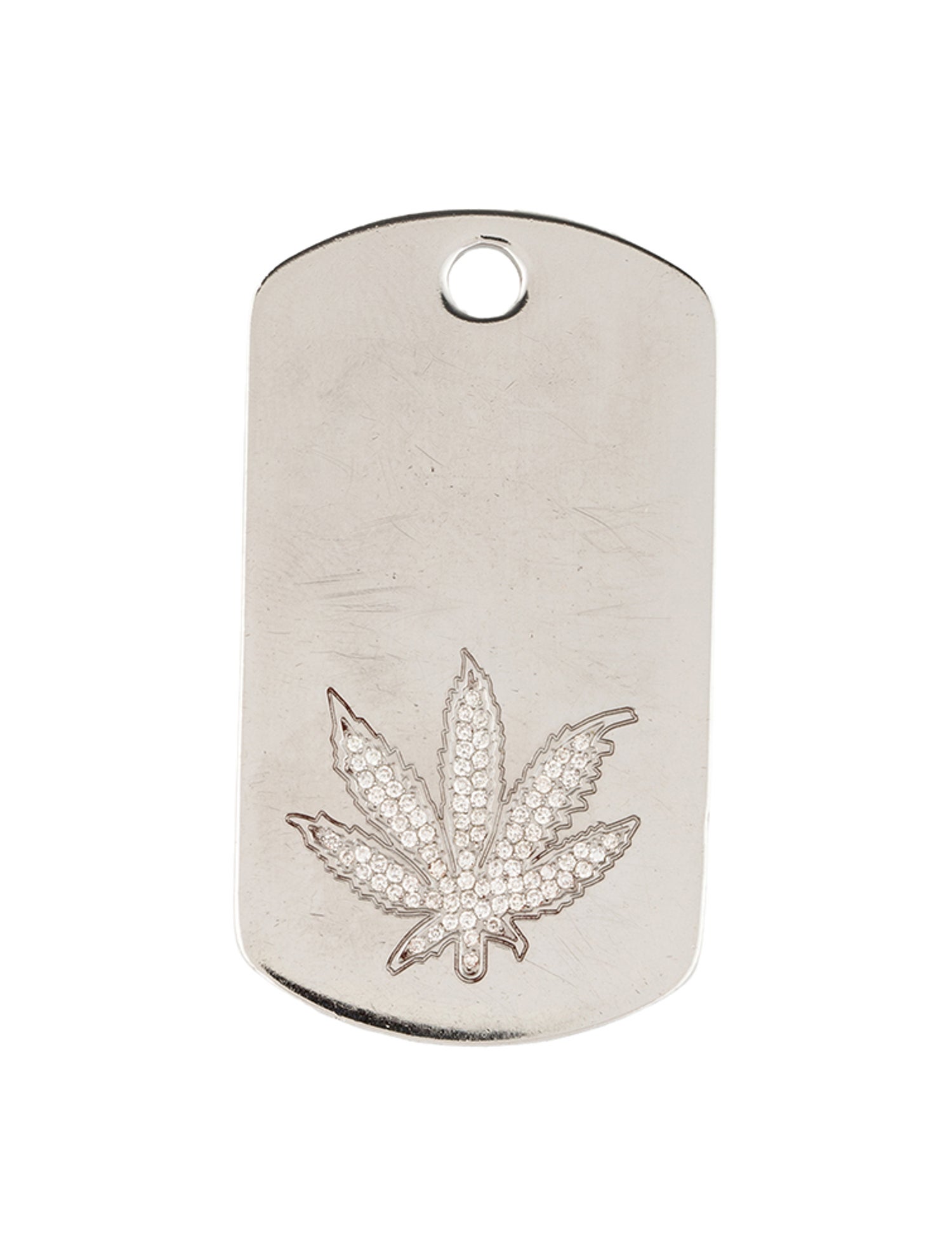 Lucien Pellat-Finet Diamond Hemp Dog Tag Pendant