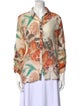 Lara Printed Three-Quarter Sleeve Button-Up Top