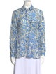 Lara Printed Long Sleeve Button-Up Top