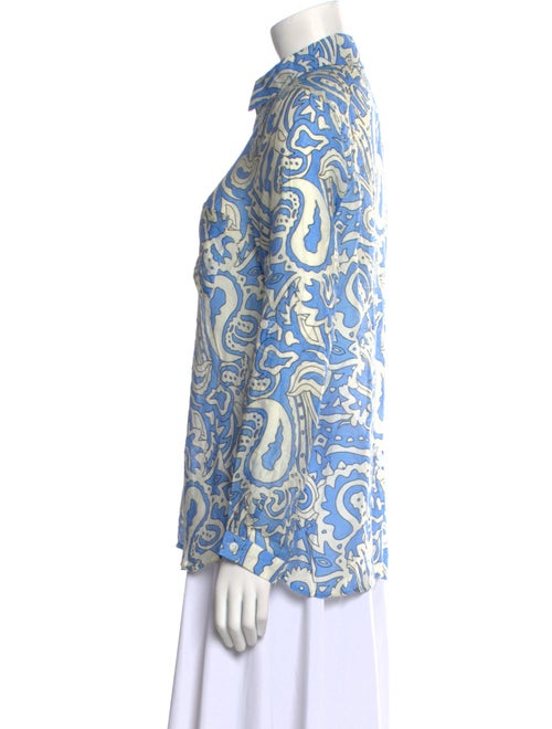 Lara Printed Long Sleeve Button-Up Top