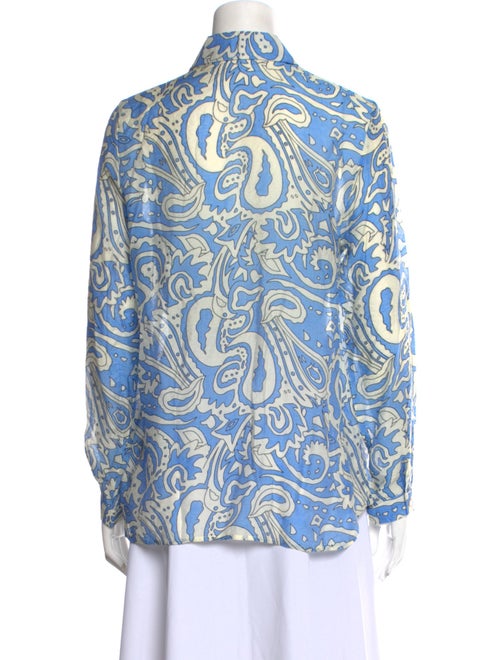 Lara Printed Long Sleeve Button-Up Top