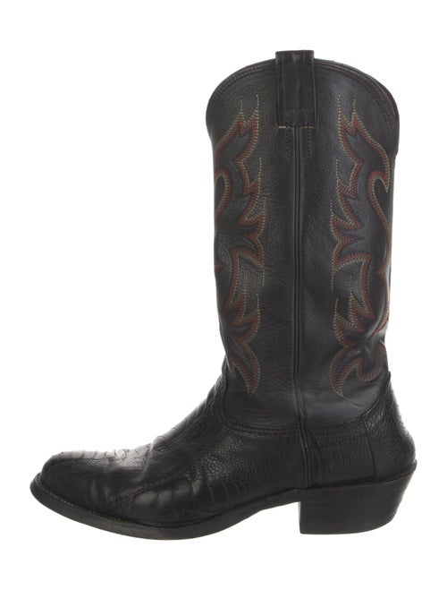Larry Mahan's Collection by Milano Hat Co. Leather Patterned Western Boots