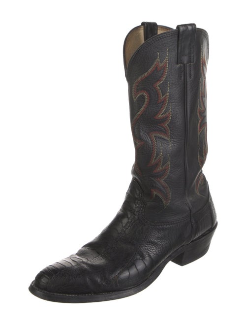 Larry Mahan's Collection by Milano Hat Co. Leather Patterned Western Boots
