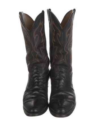 Larry Mahan's Collection by Milano Hat Co. Leather Patterned Western Boots