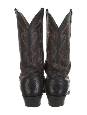 Larry Mahan's Collection by Milano Hat Co. Leather Patterned Western Boots