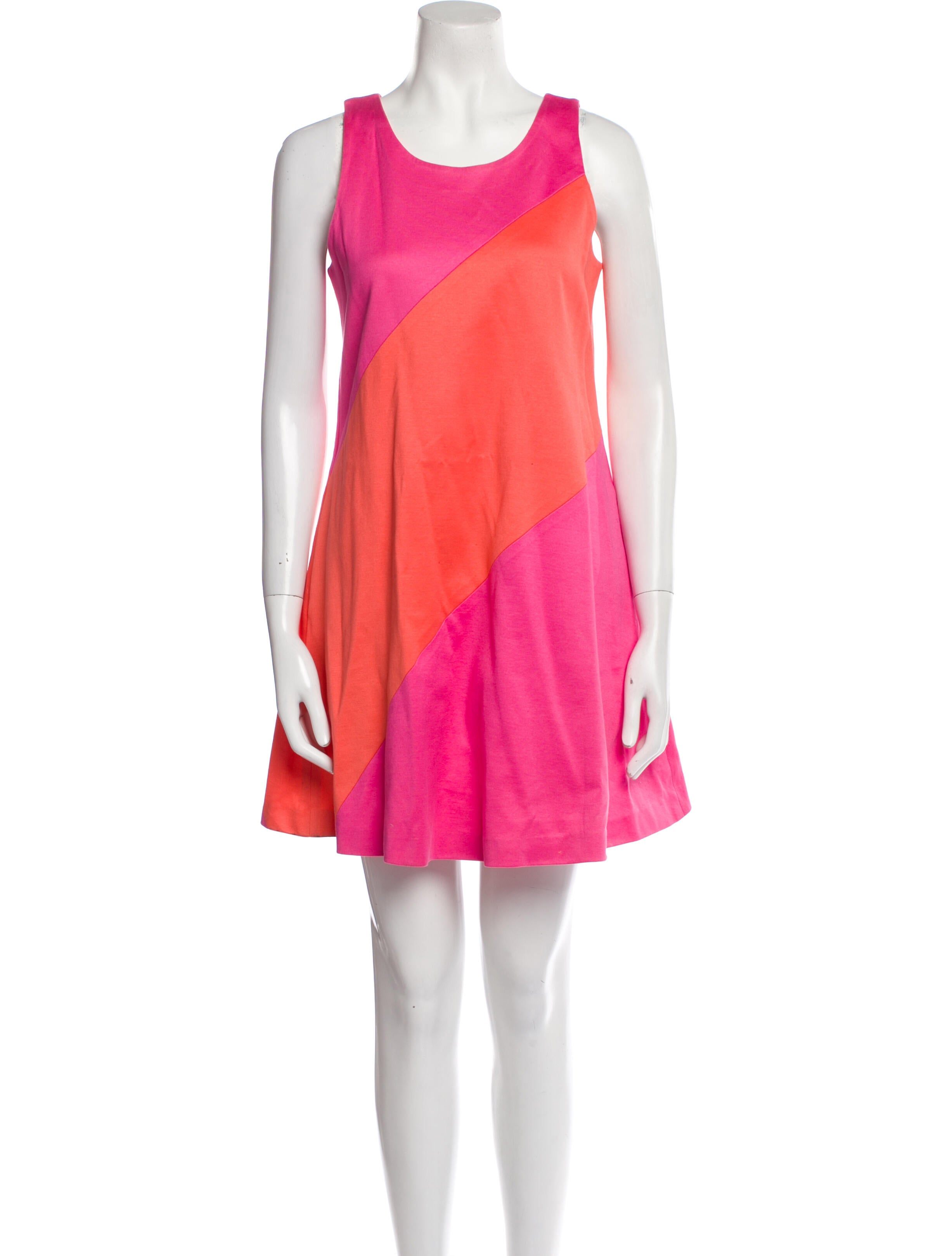 Lisa Perry Colorblock Pattern Mini Dress