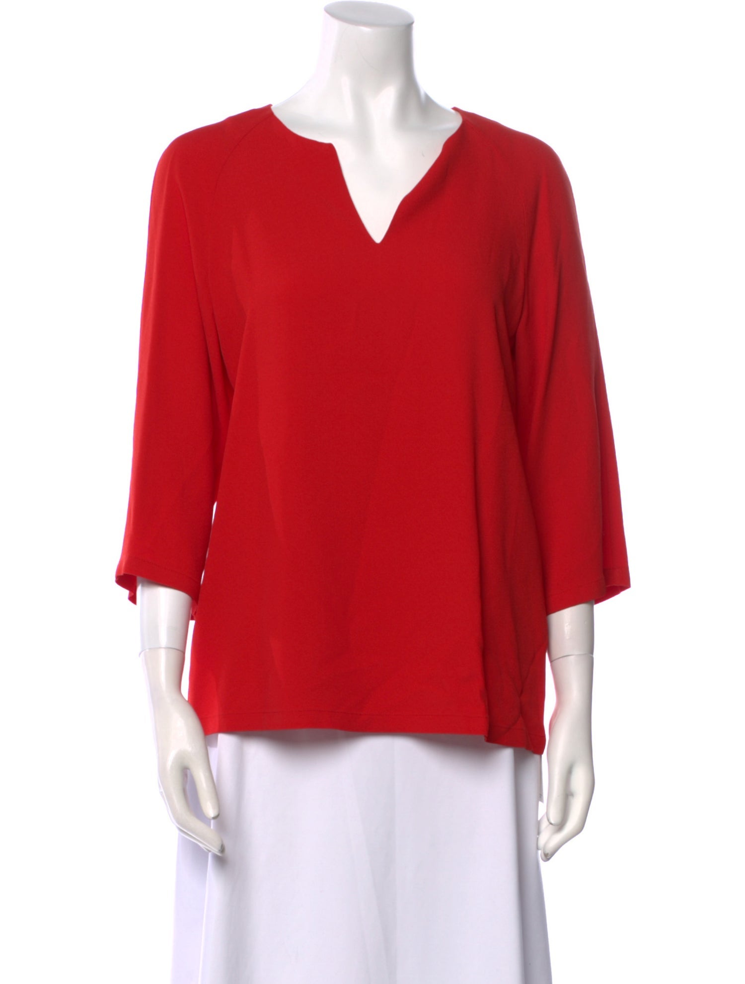 Lisa Perry V-Neck Three-Quarter Sleeve Blouse