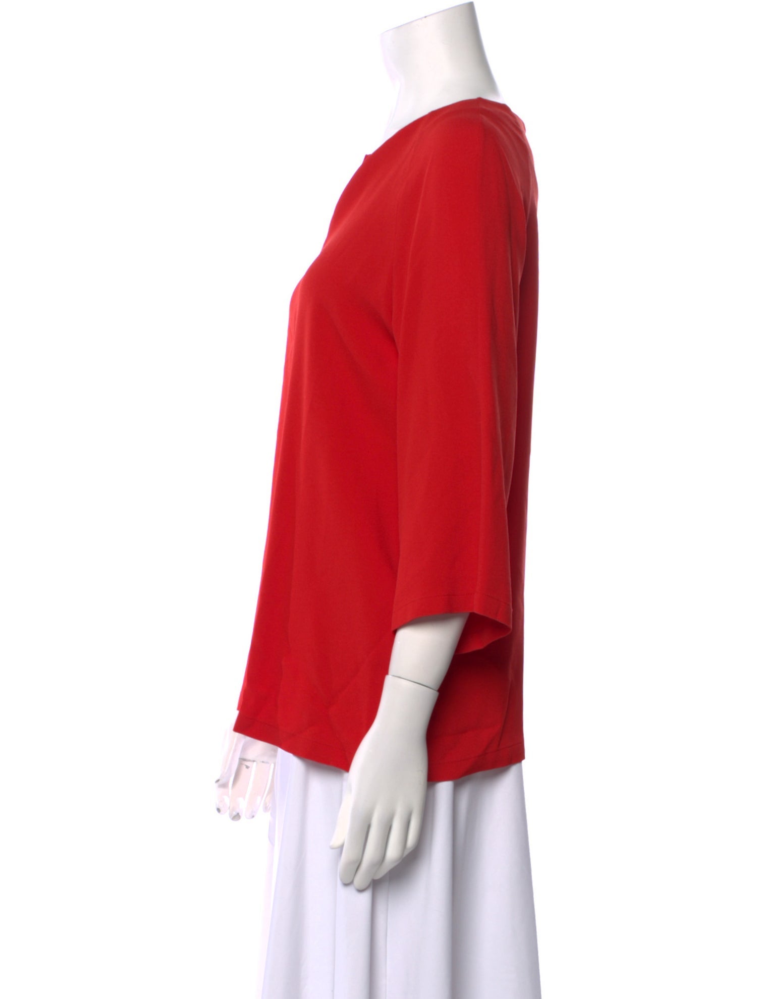 Lisa Perry V-Neck Three-Quarter Sleeve Blouse
