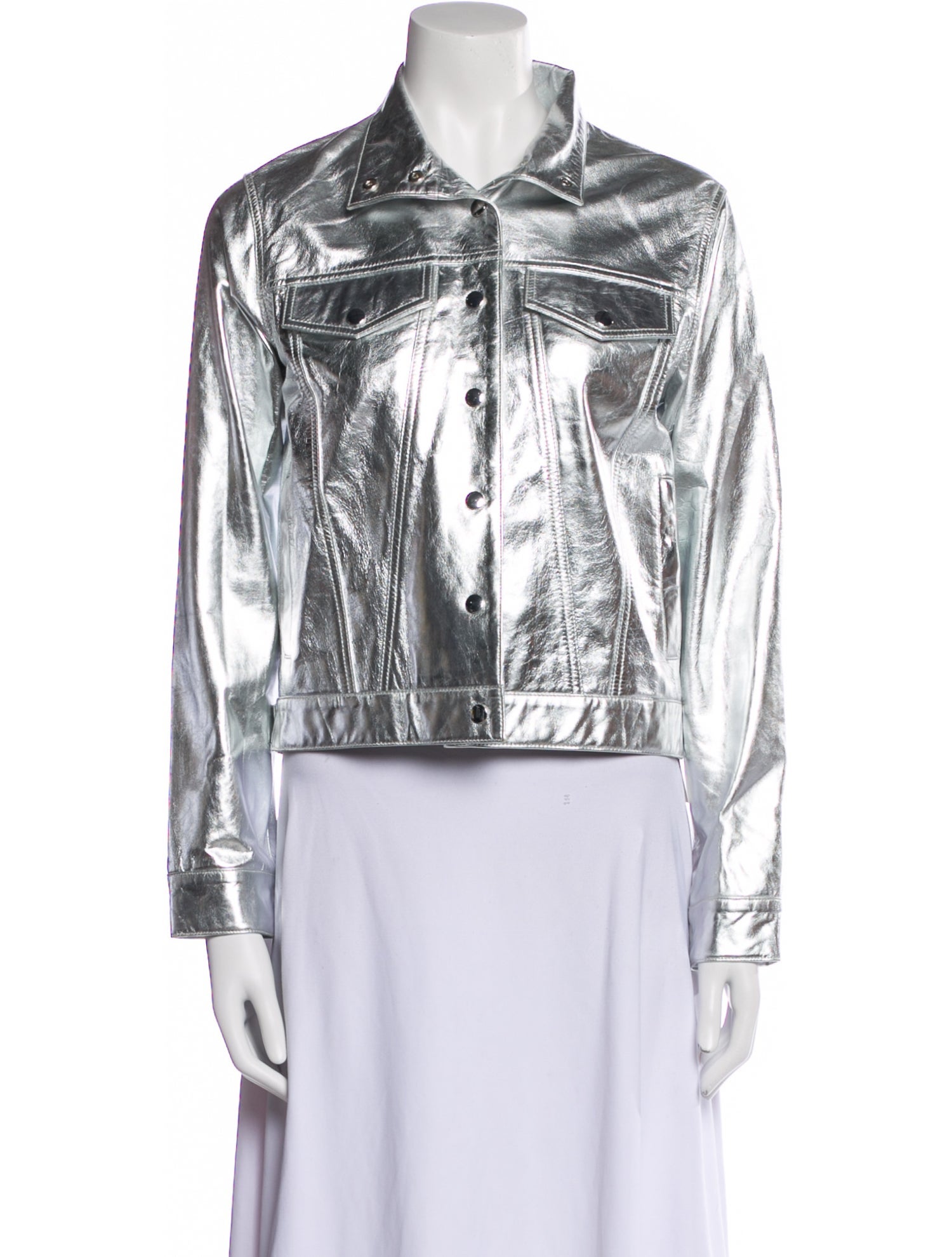 Lisa Perry Leather Striped Evening Jacket