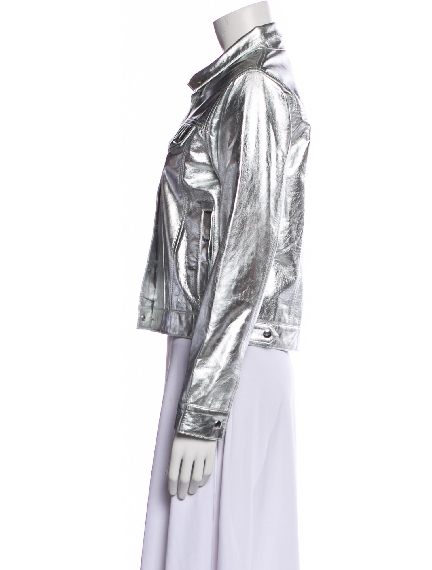 Lisa Perry Leather Striped Evening Jacket