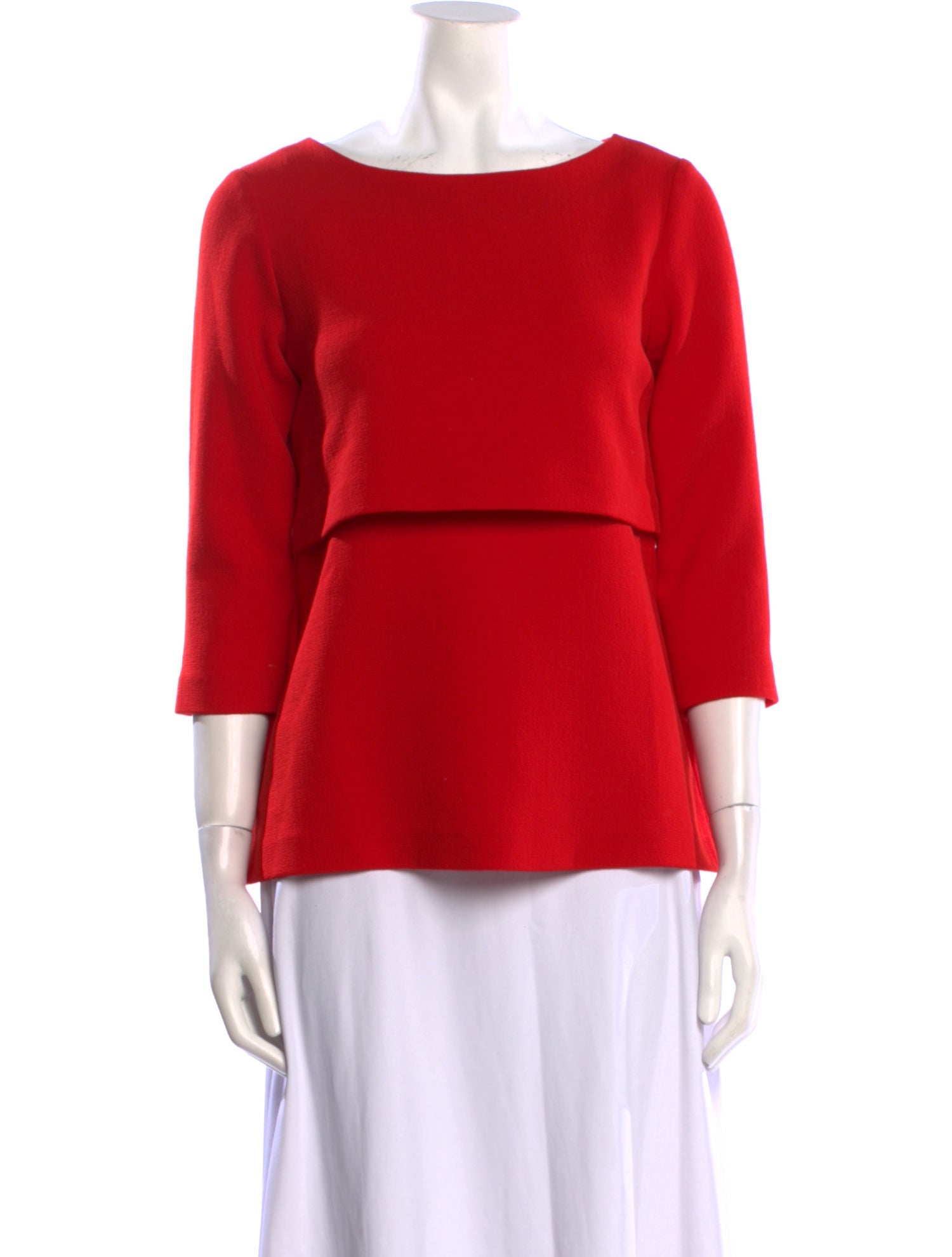 Lisa Perry Wool Bateau Neckline Blouse