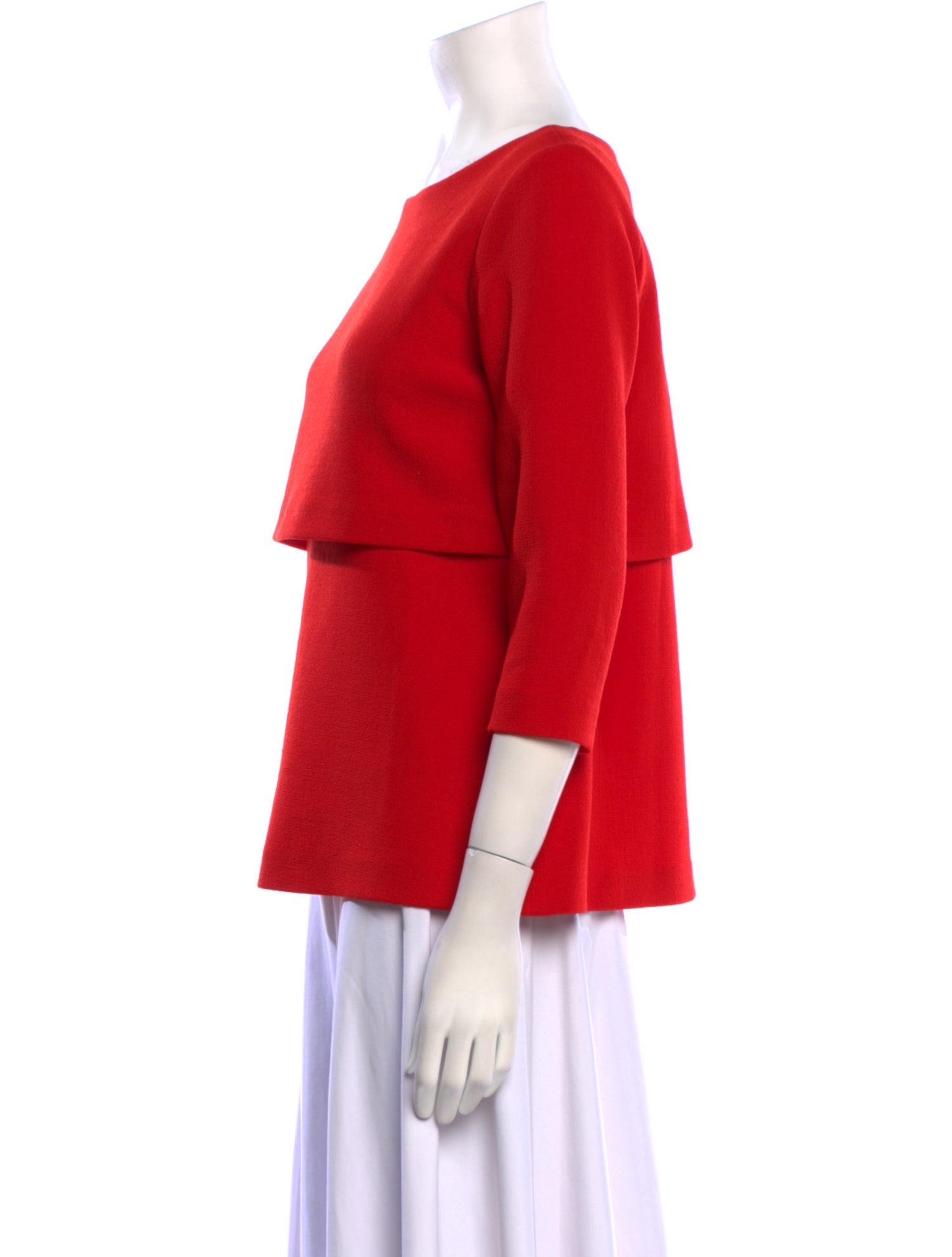 Lisa Perry Wool Bateau Neckline Blouse