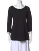 Lisa Perry Wool Scoop Neck T-Shirt
