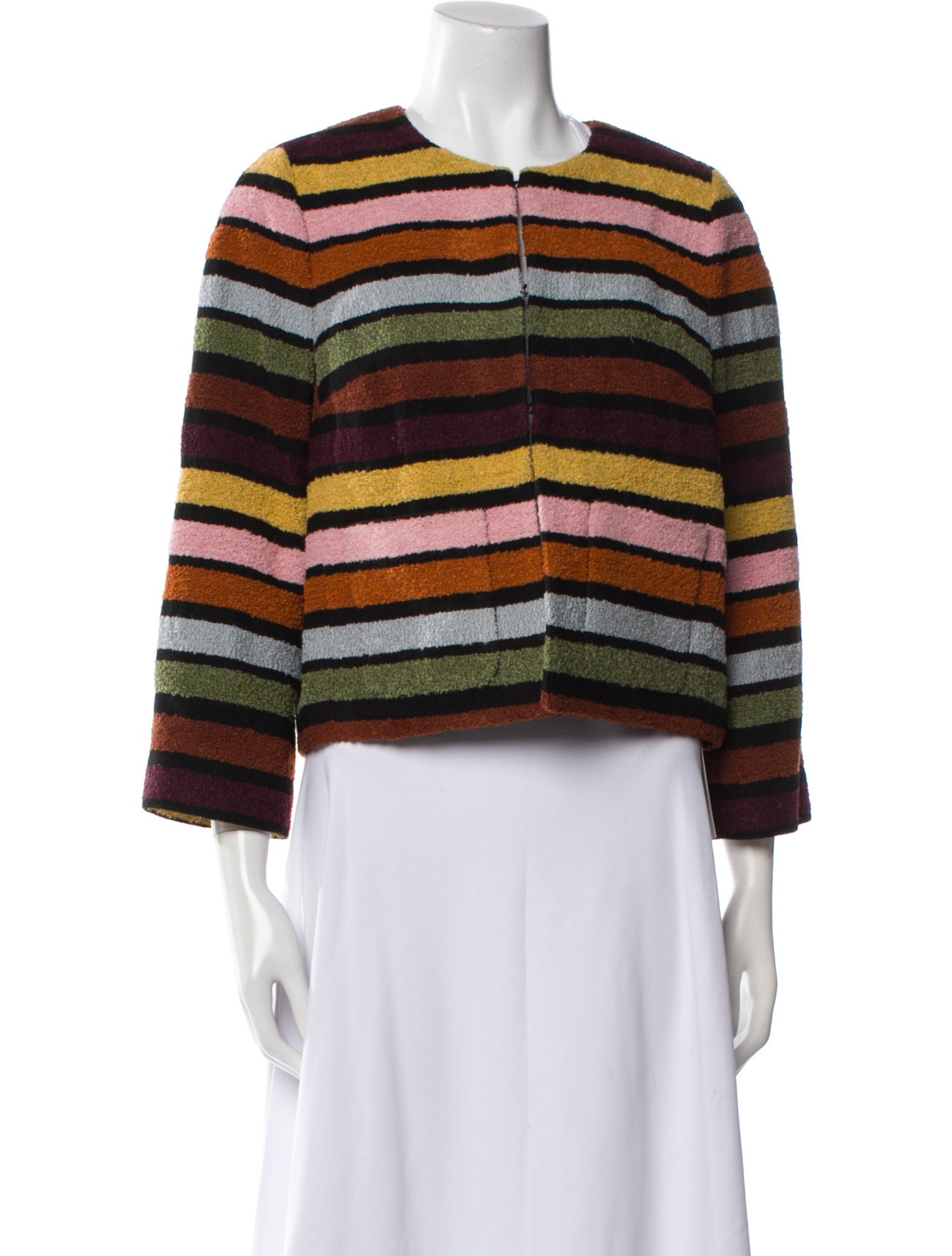 Lisa Perry Striped Faux Fur Jacket