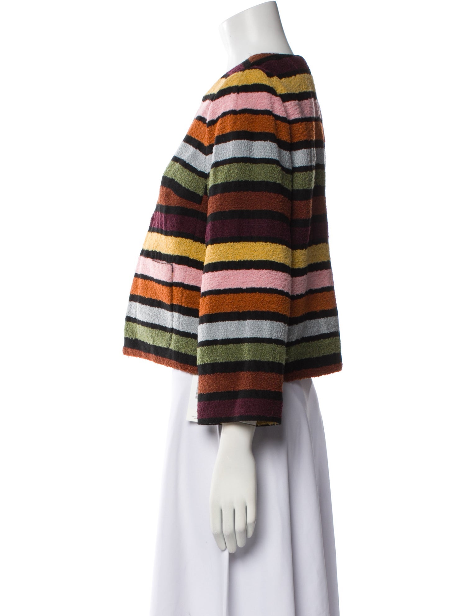 Lisa Perry Striped Faux Fur Jacket