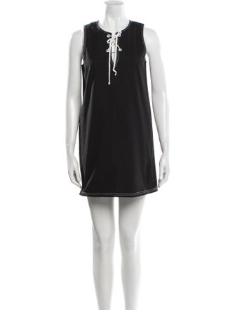 Lisa Perry Crew Neck Mini Dress