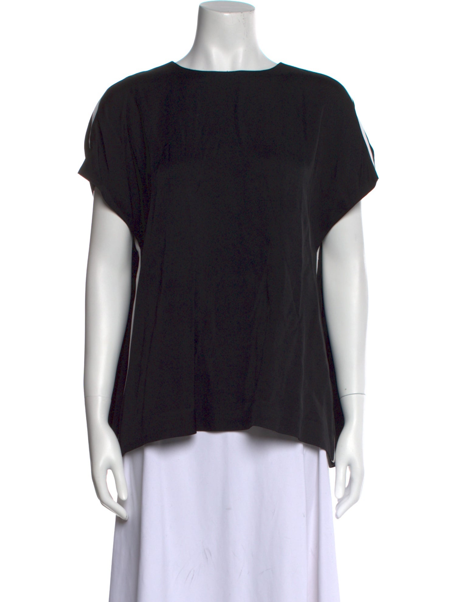 Lisa Perry Bateau Neckline Short Sleeve Blouse