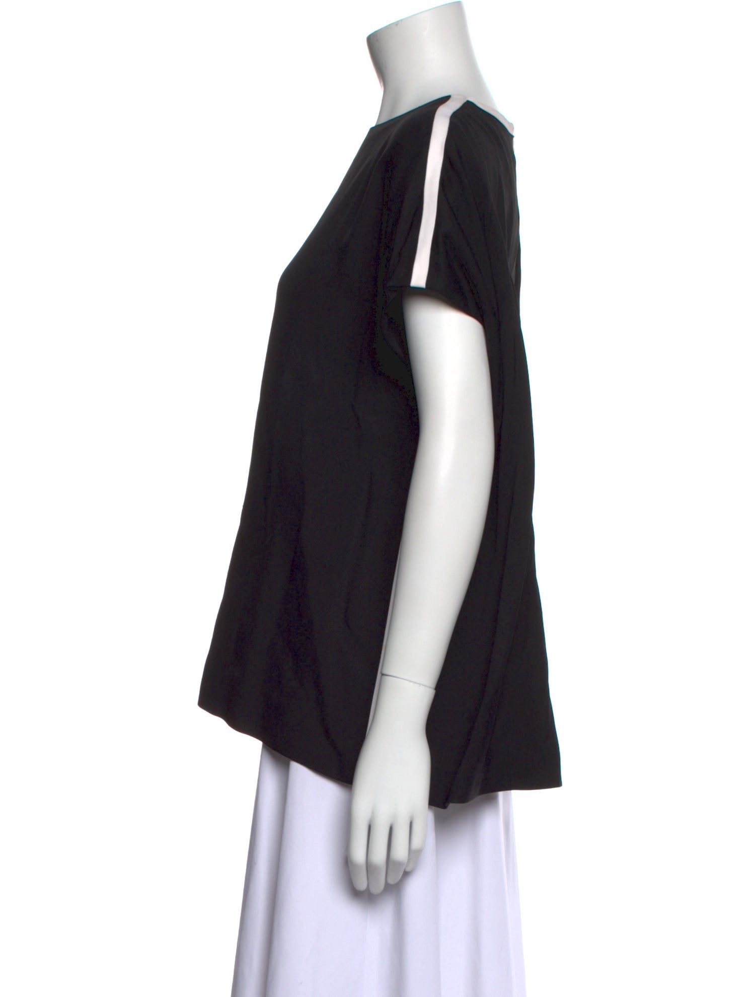 Lisa Perry Bateau Neckline Short Sleeve Blouse