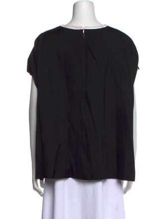 Lisa Perry Bateau Neckline Short Sleeve Blouse