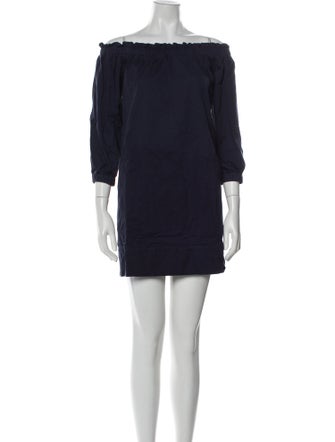 Lisa Perry Bateau Neckline Mini Dress