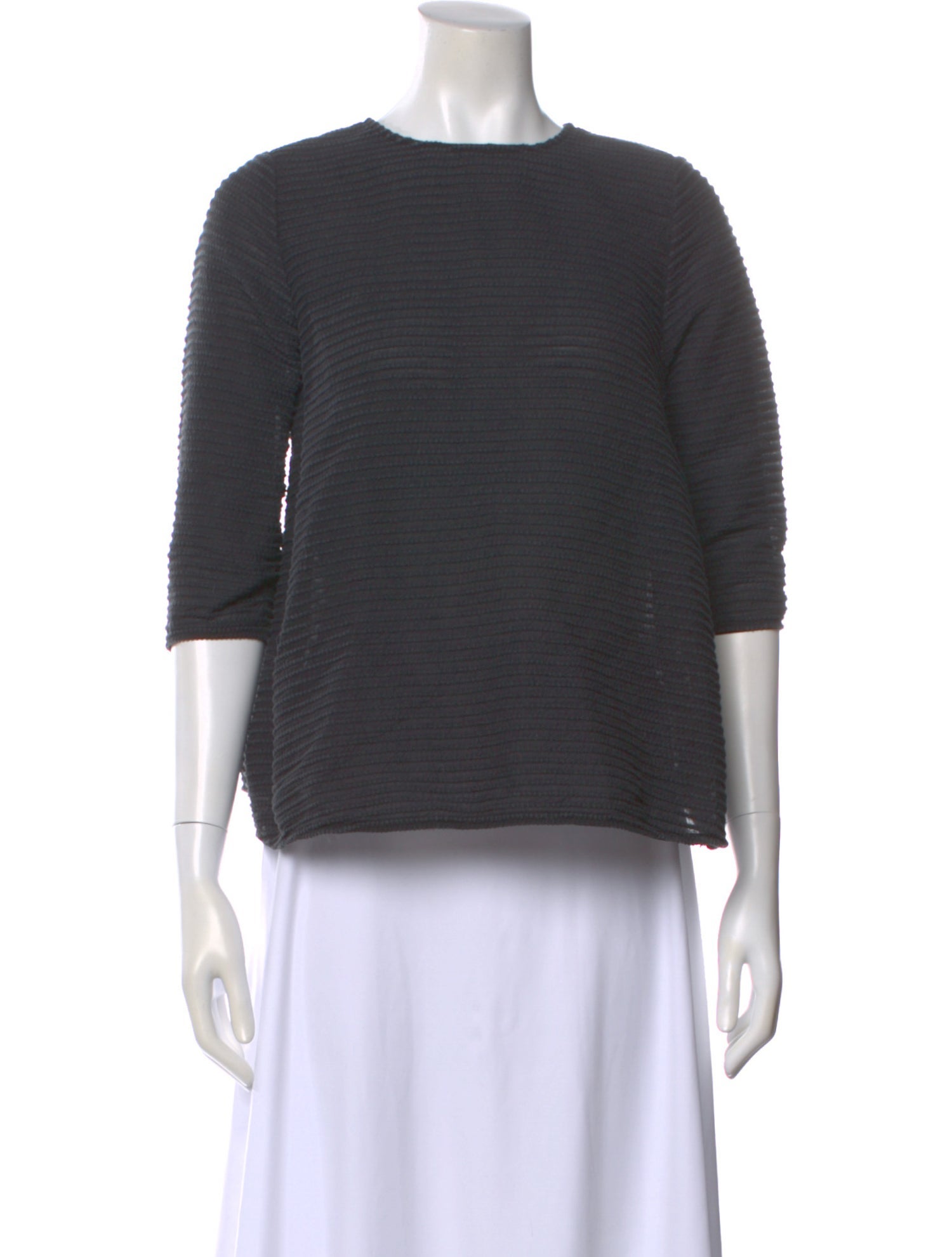 Lisa Perry Crew Neck Three-Quarter Sleeve Top