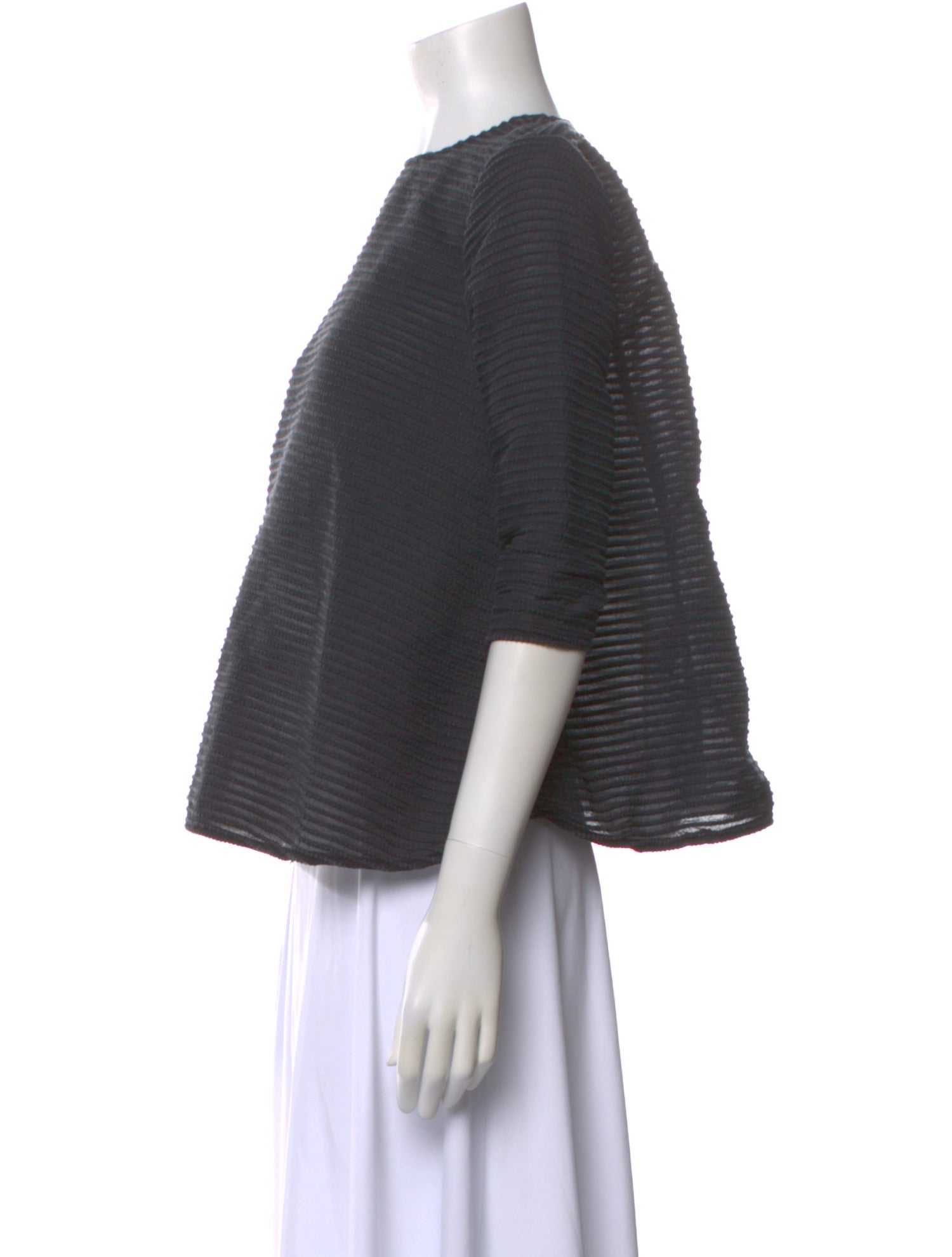 Lisa Perry Crew Neck Three-Quarter Sleeve Top