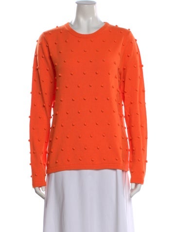 Pre-owned Lisa Perry Cashmere Scoop Neck Sweater In Orange