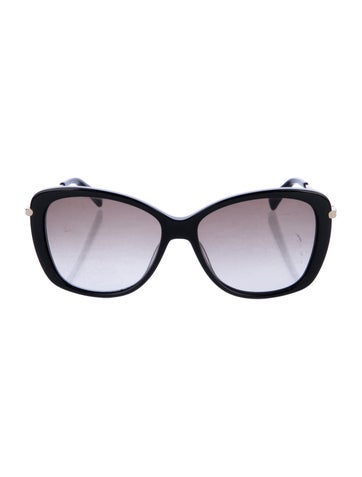 Pre-owned Longchamp Oversize Gradient Sunglasses In Black