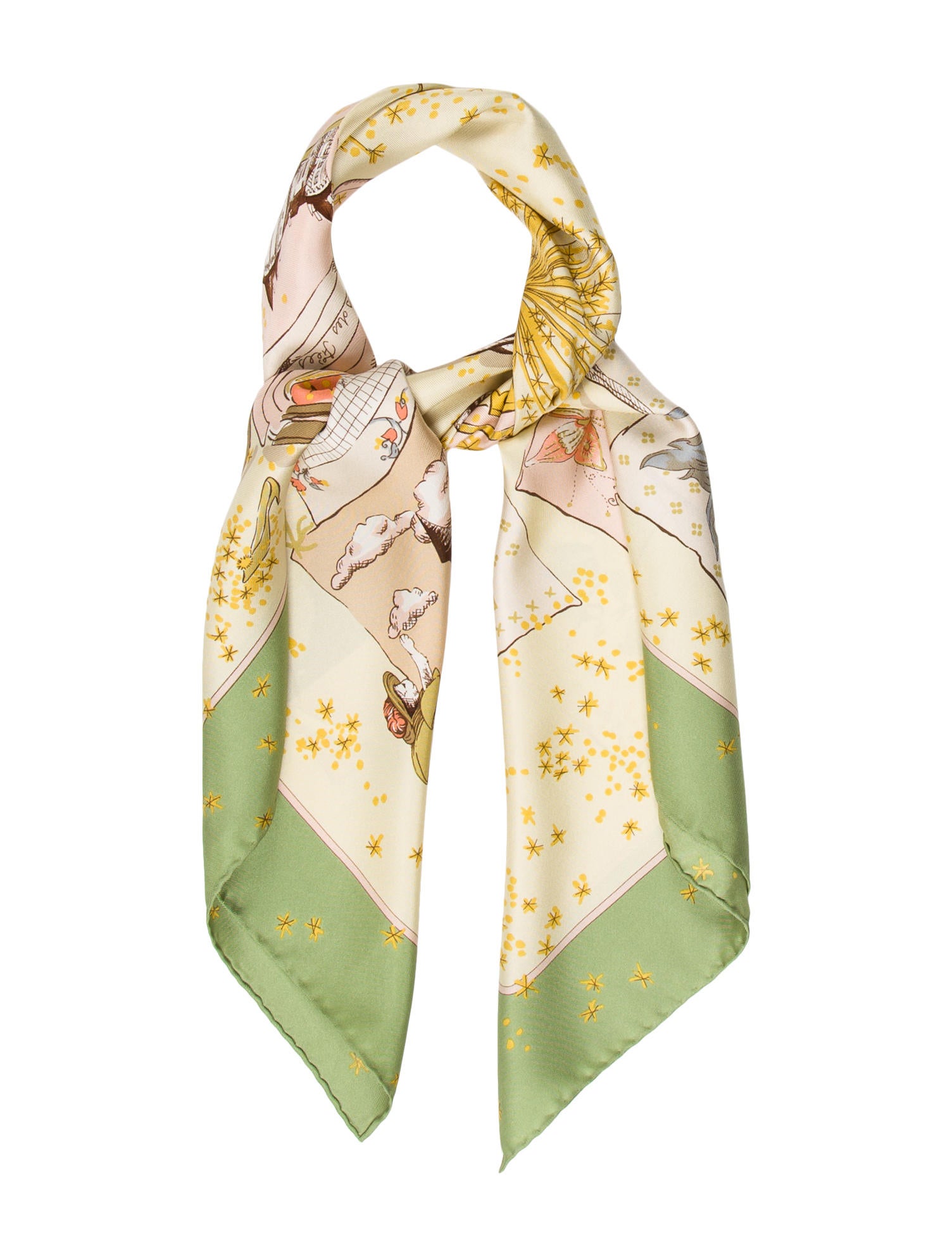 Longchamp Printed Silk Scarf Accessories WL820630 The RealReal