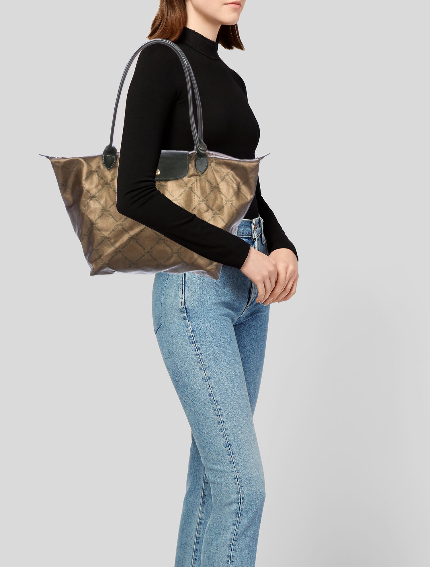 Longchamp Leather Pliage Tote