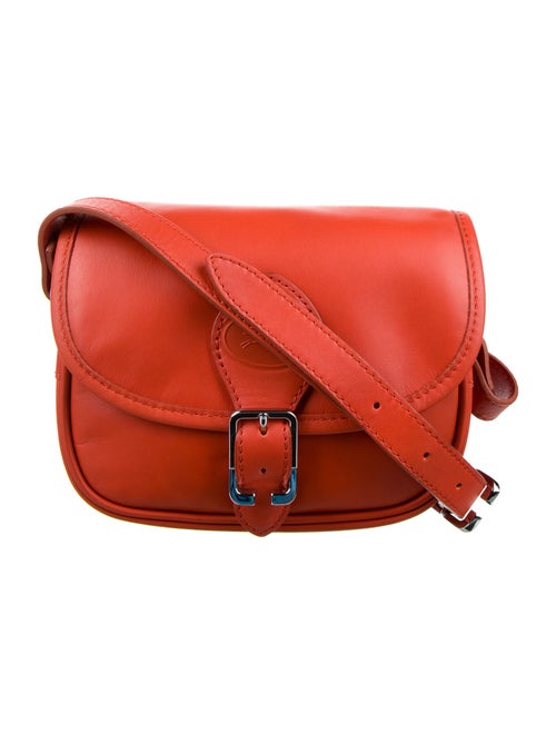 Longchamp Leather Crossbody Bag Orange