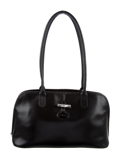 Longchamp Leather Roseau Shoulder Bag Black