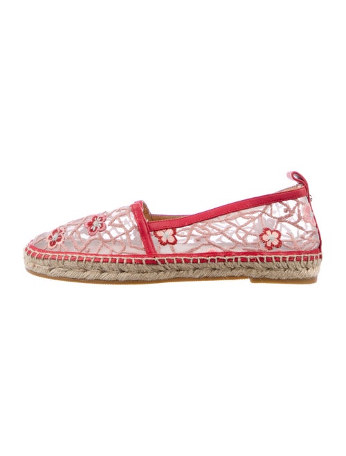 Longchamp Lace Pattern Whipstitch Trim Espadrilles