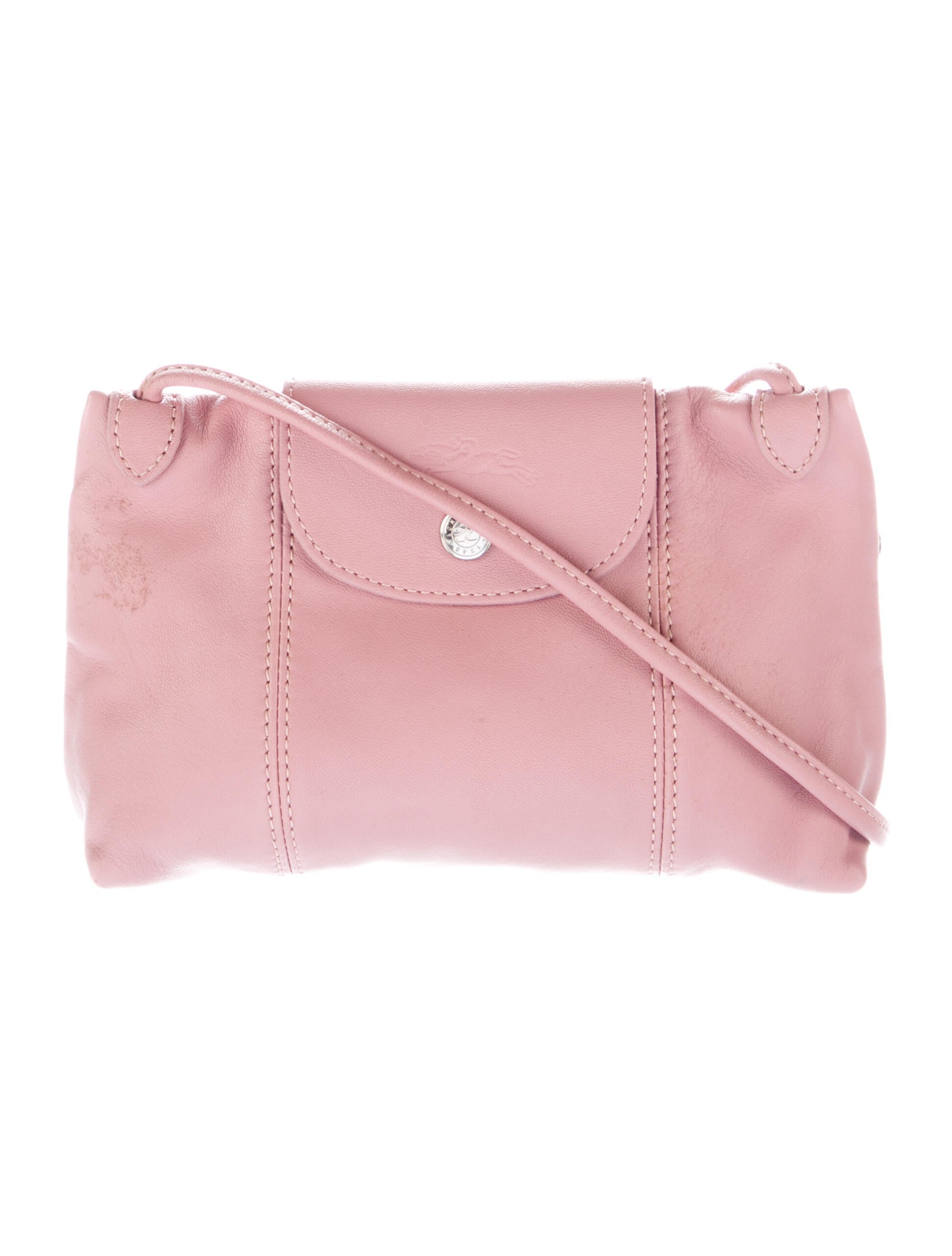 Longchamp Small Leather Le Pliage Crossbody Bag Pink Crossbody Bags