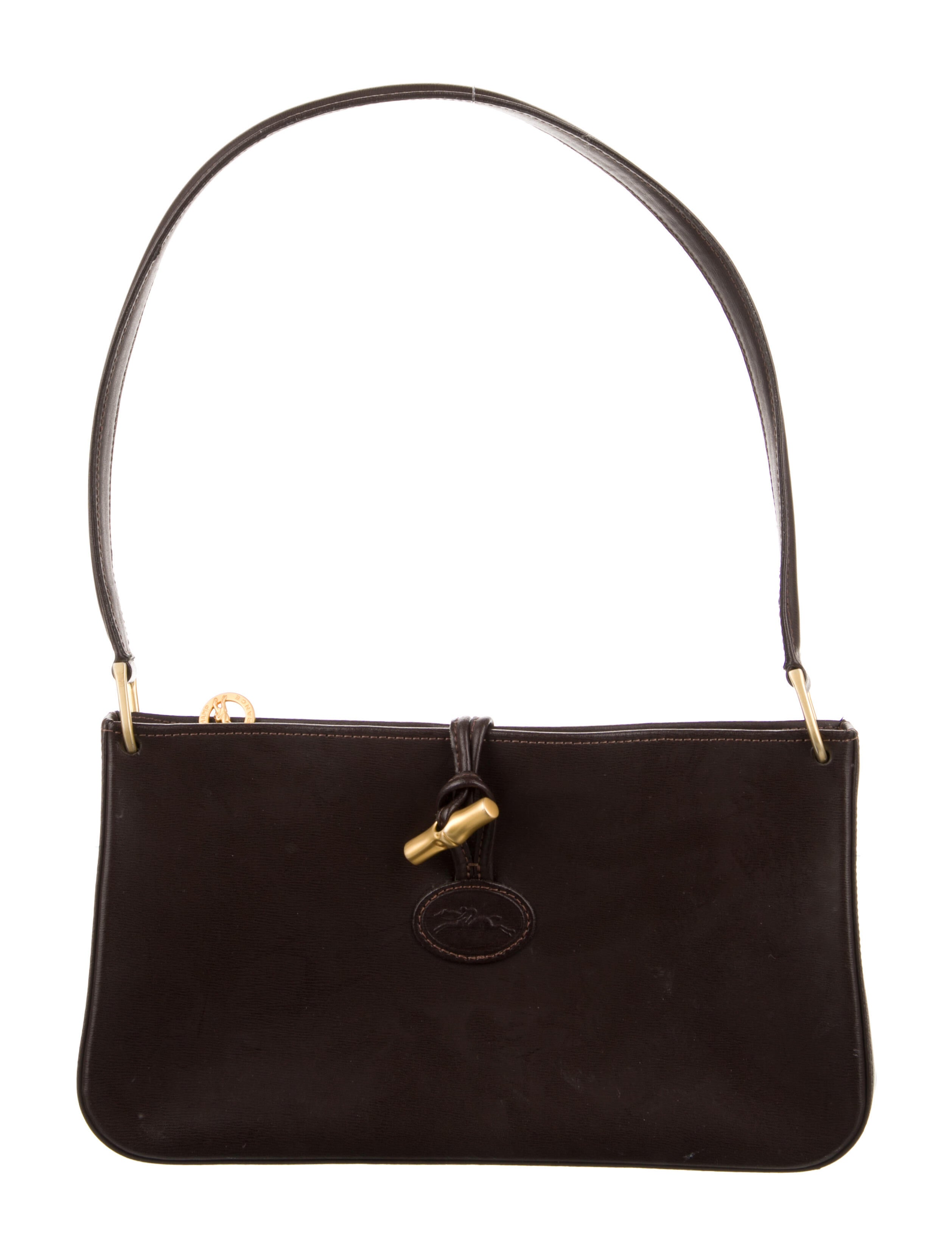 Longchamp Leather Shoulder Bag Brown Shoulder Bags, Handbags